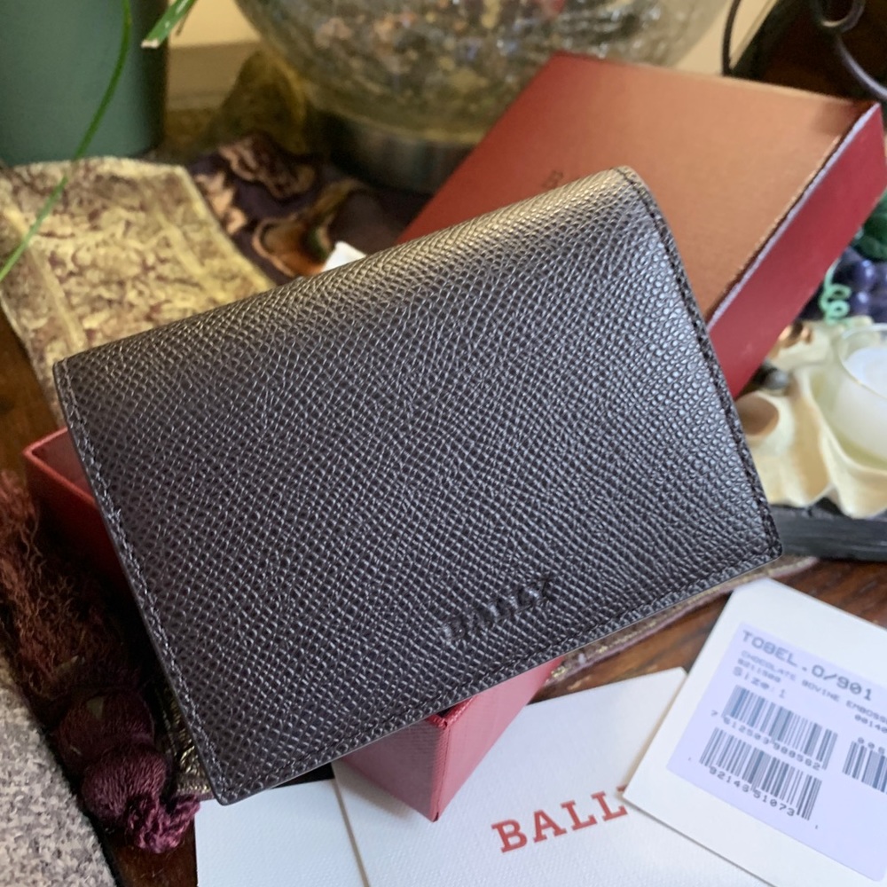 SOLD⛔️Authentic BALLY LEATHER BIFOLD WALLET - Picture 1 of 10